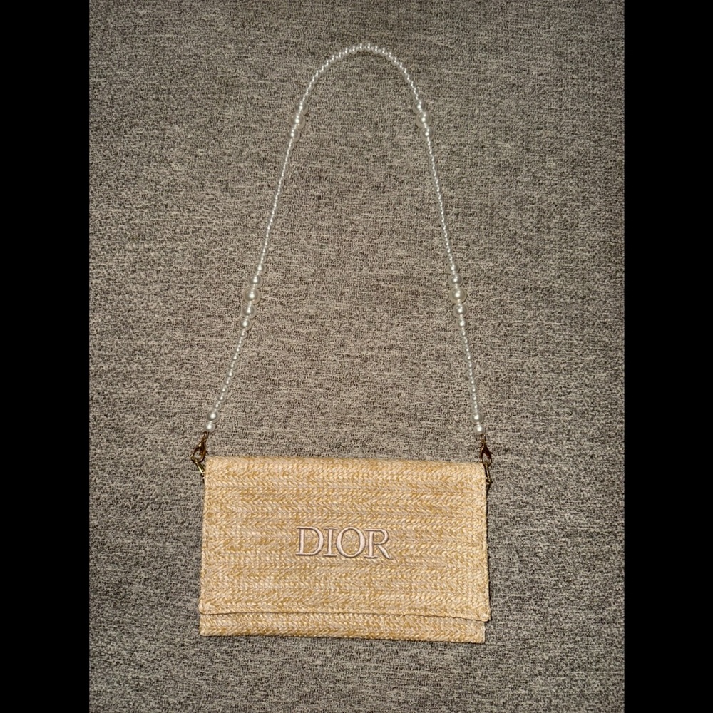 Christian Dior Woven Pouch Bag (authentic) GWP/VIP Beige